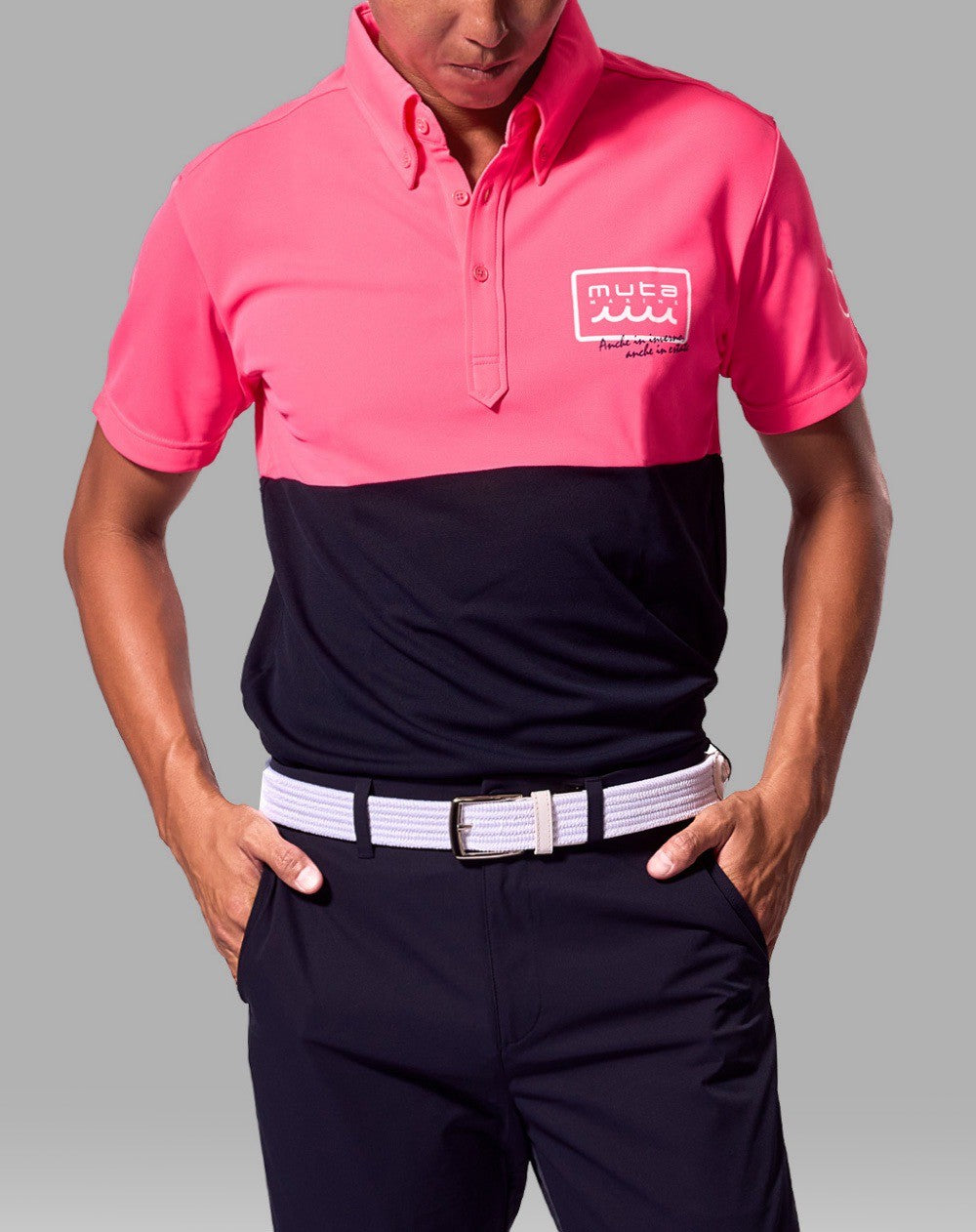 muta MARINE NEON BICOLOR WAVE ポロシャツ [全2色] – muta