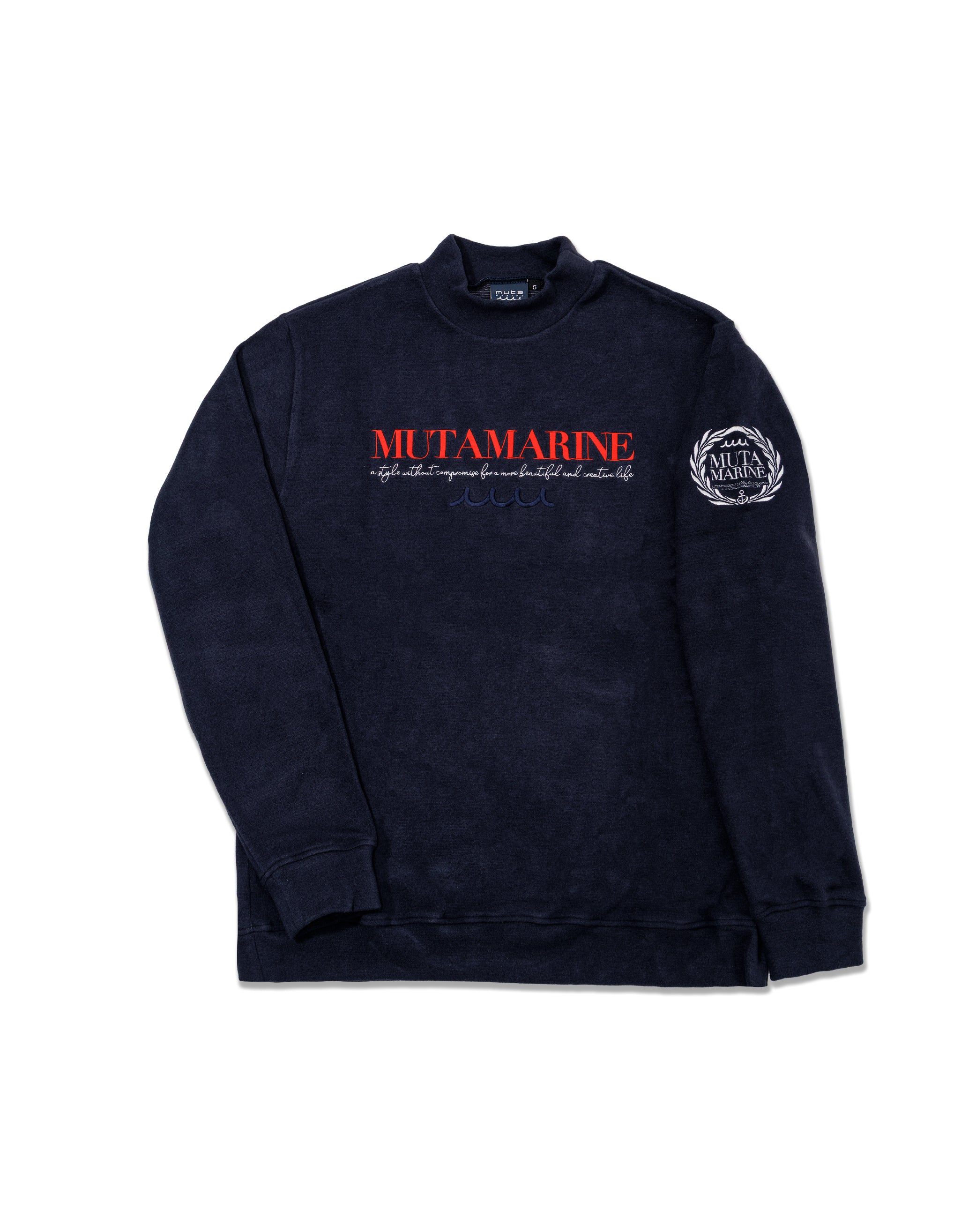 たけやん様　muta marine バイカラーモックネック プルオーバー　黒色 たけやん様muta marine バイカラーモックネック プルオーバー黒色