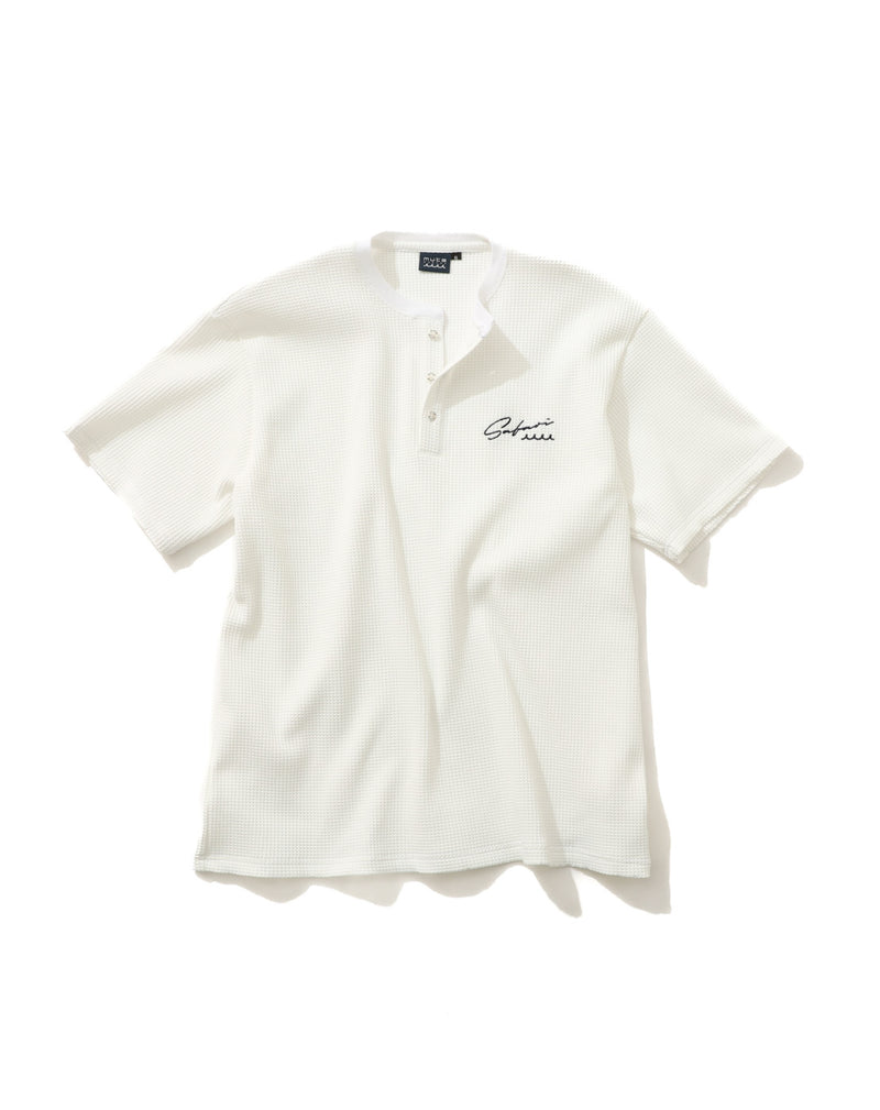WEB限定］Safari × muta MARINE ワッフルヘンリーネックTシャツ [全2色