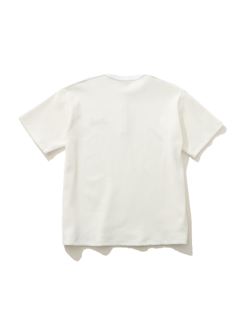 【新品未使用】ムータマリンmuta MARINE ヘンリーネックシャツ サイズ7 WEB限定］Safari × muta MARINE ワッフルヘンリーネックTシャツ [全2色