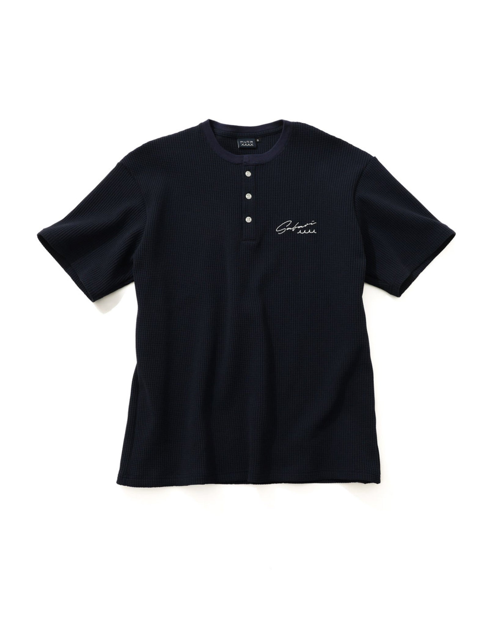 WEB限定］Safari × muta MARINE ワッフルヘンリーネックTシャツ [全2色