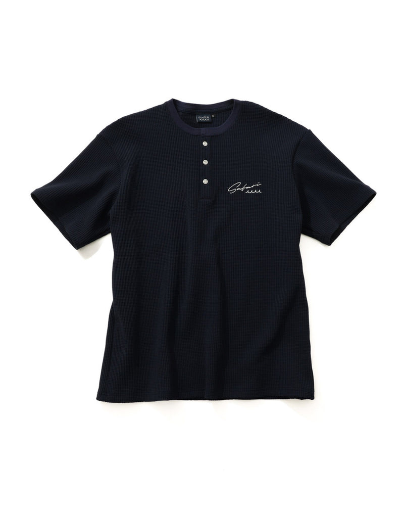 WEB限定］Safari × muta MARINE ワッフルヘンリーネックTシャツ [全2色
