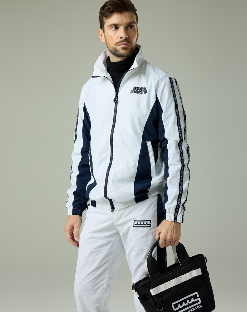 muta marineロゴライン トラックジャケット M ホワイト&ネイビー ロゴライン トラックジャケット [全3色] – muta Online Store