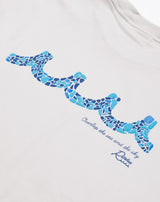 ［店舗限定：muta MARINE rinku］SEA GLASS WAVE スムースコットンTシャツ [全3色]