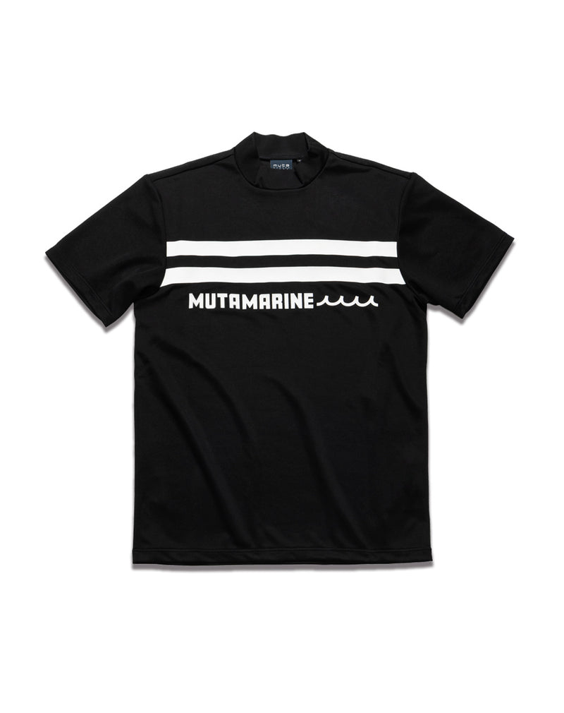 【超レア・即完売品】muta MARINE ゴムロゴ ストレッチハイネックシャツ WEB限定］ブリヂストンゴルフ × muta MARINE ヘムリブモックネック