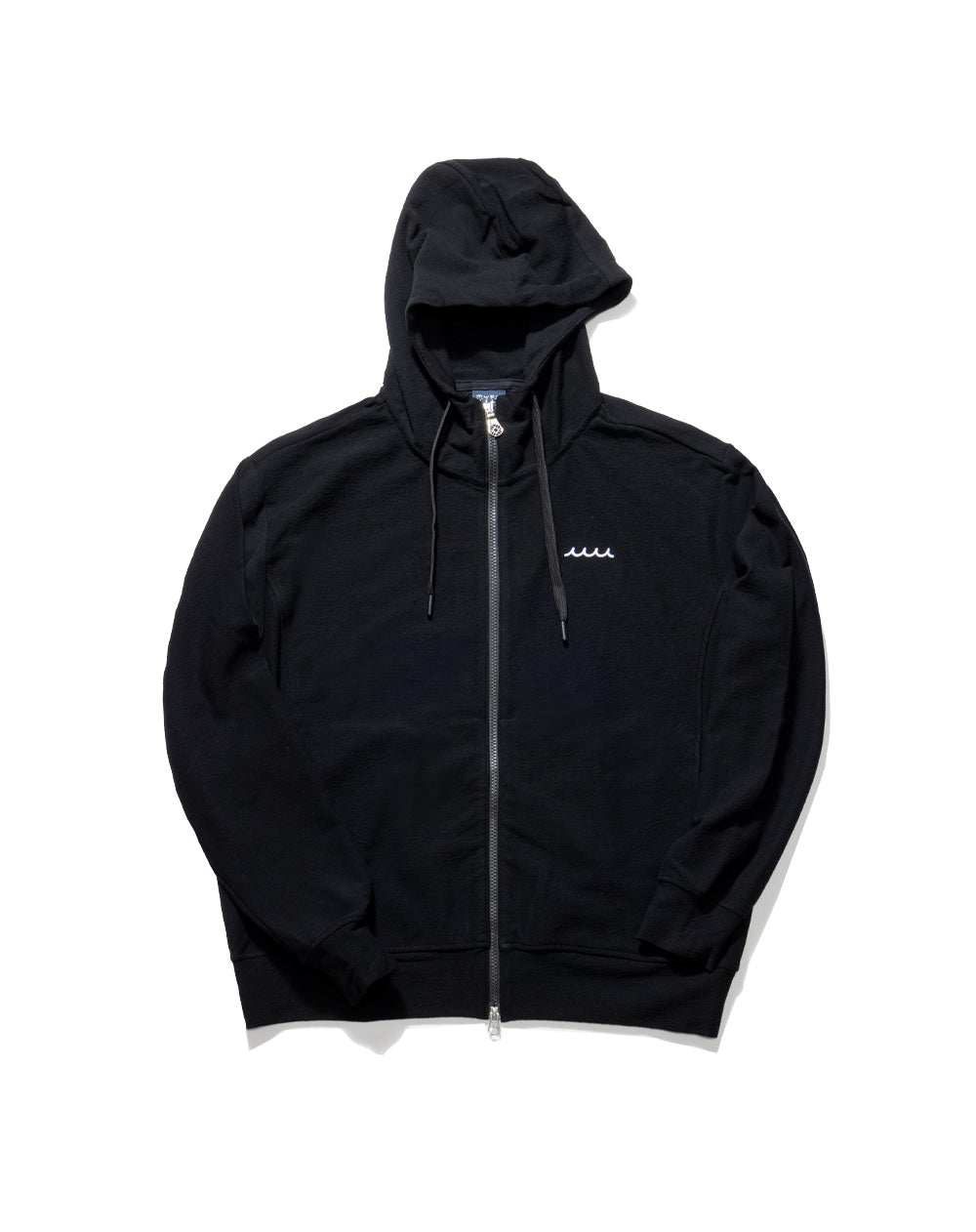 A+ TOKYO アシンメトリックパーカー グレー/ブラック Hatsunex “MITERU” Zip upパーカー（モノクロブラック） | HATSUN