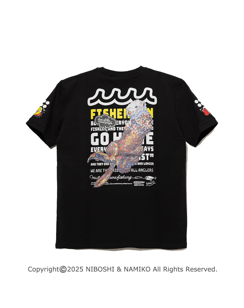 【muta】× NAMIKO (NIBOSHI&) Fishing Tシャツ (ホホジロザメ) NAMIKO (NIBOSHI&) × muta MARINE Fishing Tシャツ