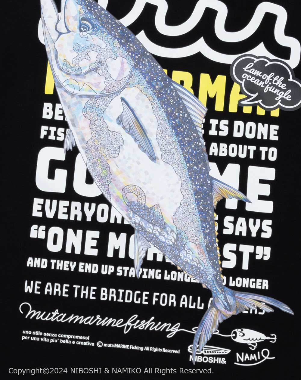 NAMIKO (NIBOSHI&) × muta MARINE Fishing Tシャツ (クロマグロ) [全2