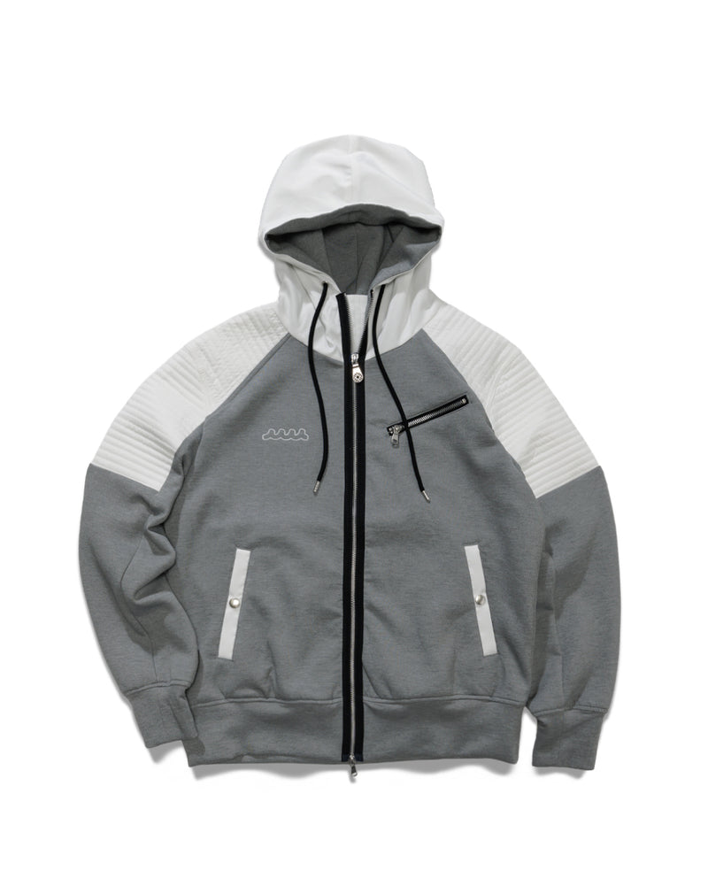 【未使用•タグ付✨】muta MARINE ナイロンパーカー 金ボタン 白 S ACANTHUS × muta MARINE Double-knit Biker parka [全3色] – muta