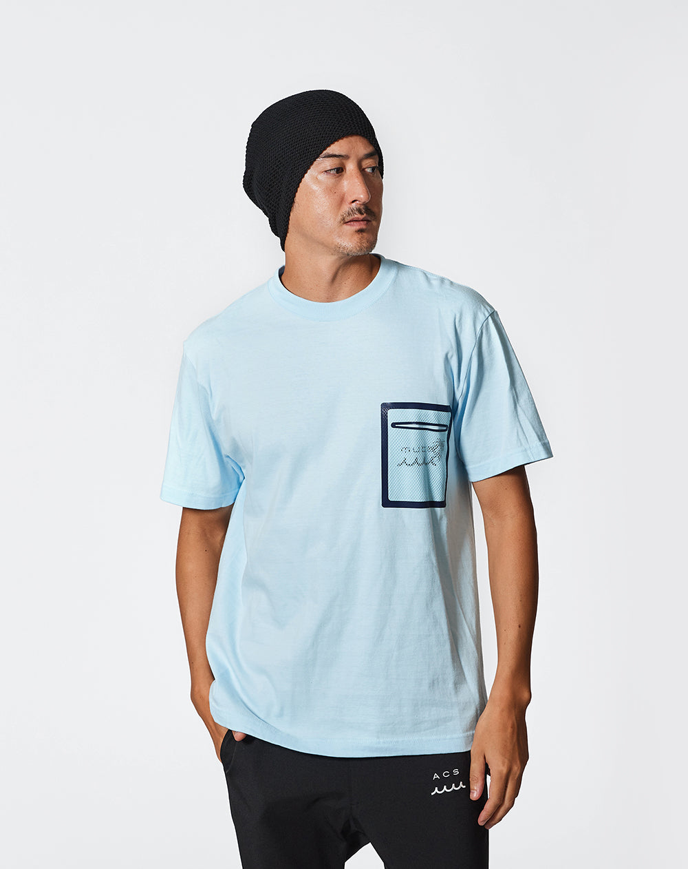 ACANTHUS × muta MARINE Mesh Trimming Pocket Tee [全3色