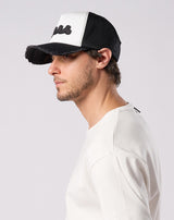 wjk × muta wave cut-off mesh cap [全2色]