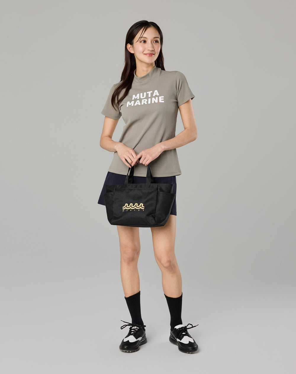 muta MARINE ポップコーンニット モックネックシャツ　ブラック ポップコーンニット モックネックシャツ (WOMAN) [全4色] – muta