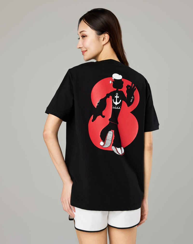 メンズムータ新品POPEYE MUTA GOLF ブラックシャツ XS POPEYE™︎ meets muta MARINE 8 SHADOW ストレッチTシャツ [全3色