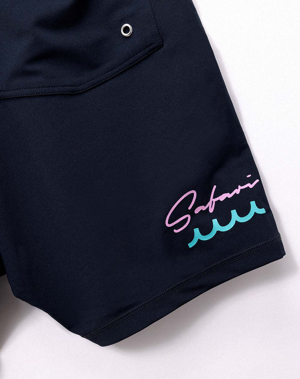 MUTA MARINEナイロンショートパンツ サイズ8 ネイビー WEB限定］Safari × muta MARINE 80's ラッシュショートパンツ