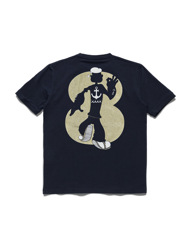 ムータ新品POPEYE MUTA GOLF ブラックシャツ XS POPEYE™︎ meets muta MARINE 8 SHADOW ストレッチTシャツ [全3色