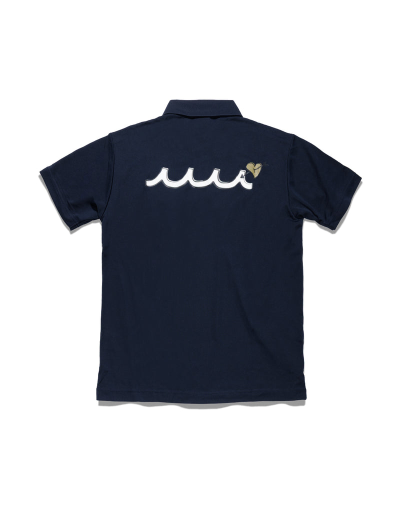 【極美品】muta MARINE ポロシャツ 星条旗 ナンバー ロゴ ブラック POPEYE™︎ meets muta MARINE EMBLEM ポロシャツ [全3色] – muta