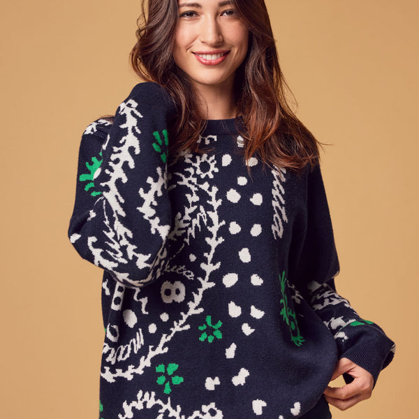 ペイズリー クルーネックセーター [全2色] – muta Online Store