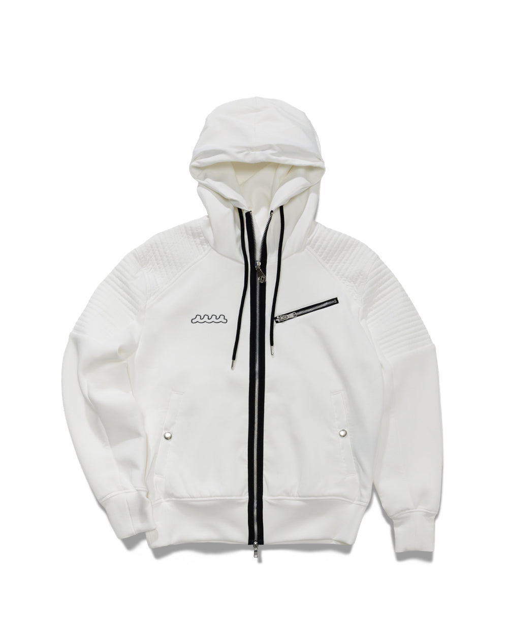 【未使用•タグ付✨】muta MARINE ナイロンパーカー 金ボタン 白 S ACANTHUS × muta MARINE Double-knit Biker parka [全3色] – muta