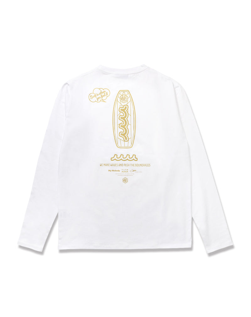 muta MARINE × My Melody コラボ ロングスリーブシャツ My Melody × muta MARINE SURFING ストレッチロングスリーブTシャツ