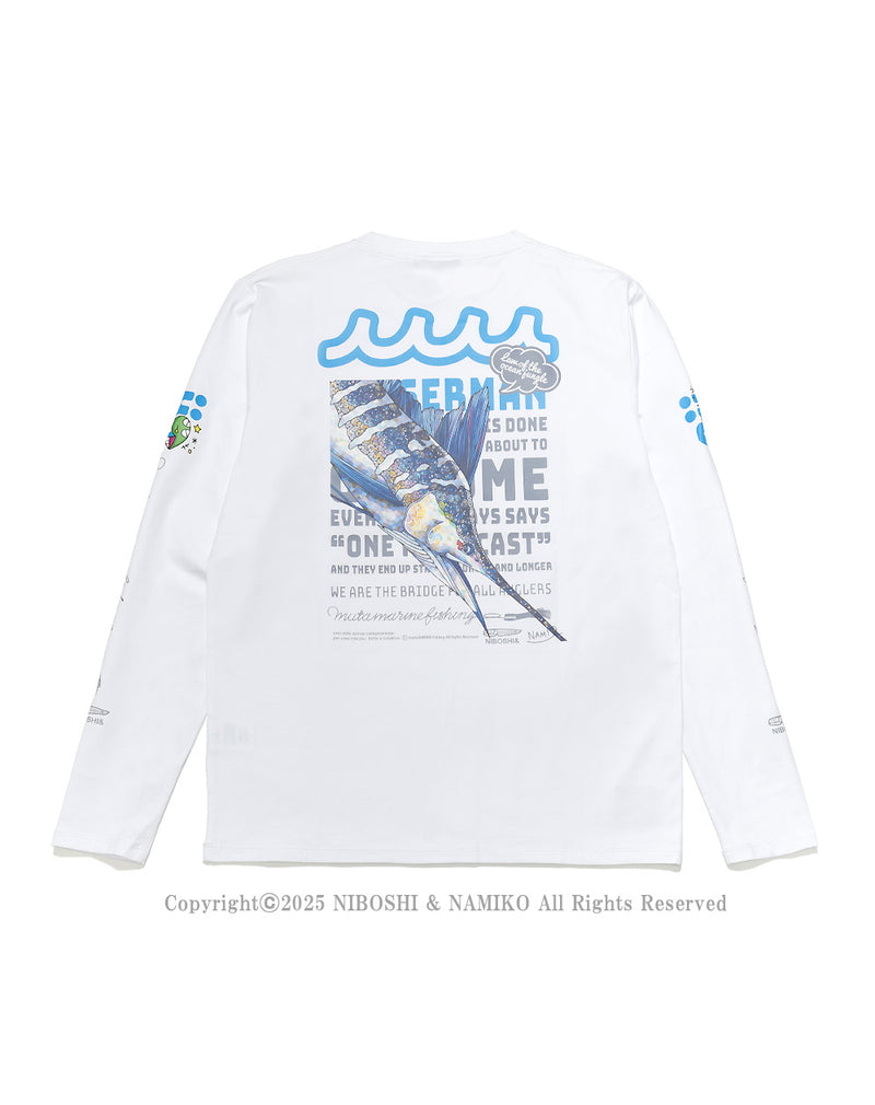 ［EVENT / WEB限定］NAMIKO (NIBOSHI&) × muta MARINE Fishing ロングスリーブTシャツ (マカジキ) [全2色]