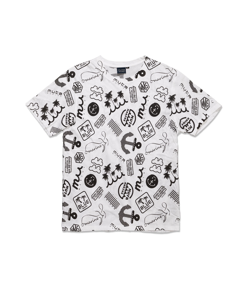 muta 国内買付 RAINBOW PALM TREE TEE 別注 muta MARINE tシャツ MARINE/ムータ マリン/別注レインボー