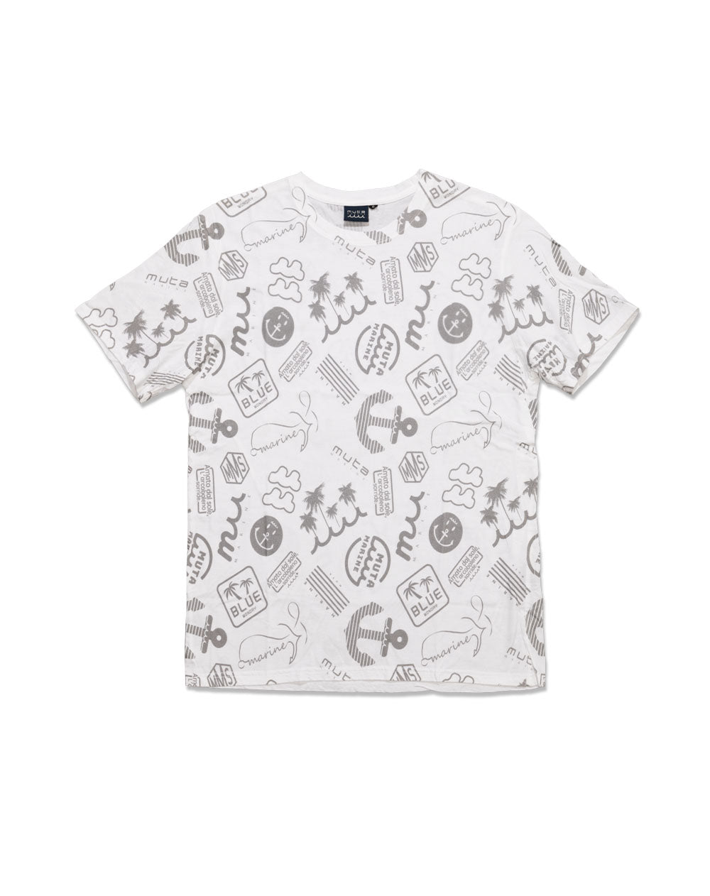 NO.629233 　暑い日もサラッと着られる 麻混のメッシュ編みロゴTシャツ NO.629233 暑い日もサラッと着られる 麻混のメッシュ編みロゴT