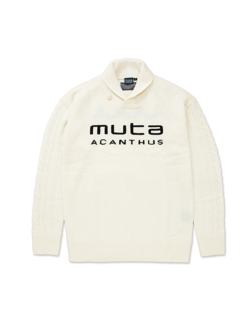 ACANTHUS x muta MARINE Logo Shawl Collar Sweater [全2色]
