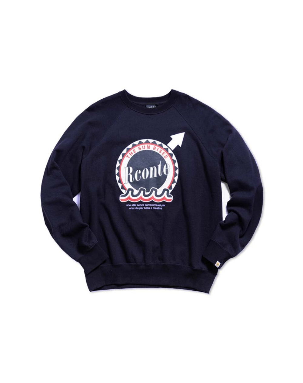 高評価なギフト Rconte®︎ x クルーネックスウェット サークルロゴ MARINE muta トップス
